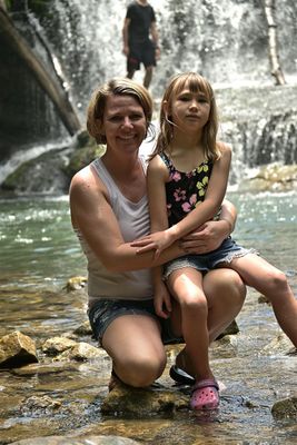 Nice Lady At Mirror Lake Waterfall