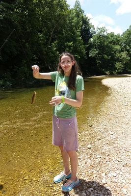 Helen Fishing at Hwy 14 Spot