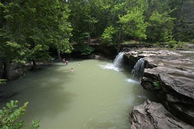 Extra Wide View of Falling Waterfalls