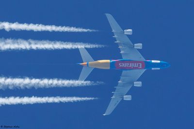 Airbus A380 high in the sky