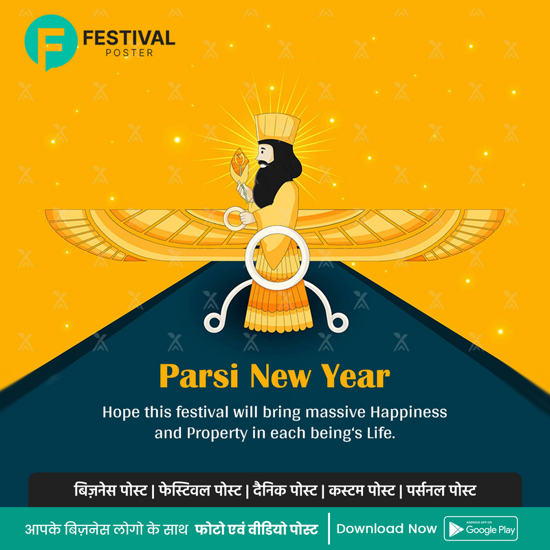 Parsi new year digital marketing posts - on featival poster maker