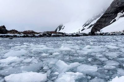 It was a cold day and ice clumps formed preventing us from landing