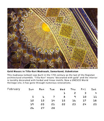 Gold Mosaic in Tilla-Kori Madrasah, Samarkand, Uzbekistan