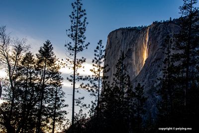 Firefall at Horsetail Falls on the face of El Capitan