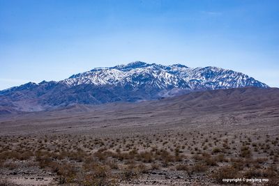 Snow packed mountain near Ubehebe Craters