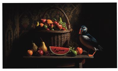 still life with puffin