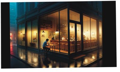 the all night coffee shop ((after edward hopper nighthawks)