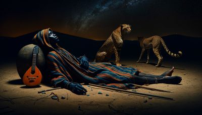 sleeping gypsy with cheetahs
