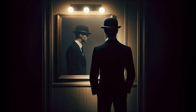 reflection, turning away