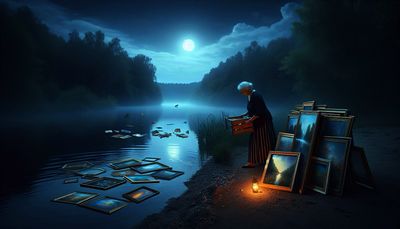 woman disposing stolen art