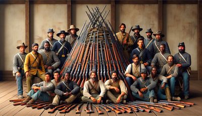 in the civil war -  confederates and captures weapons