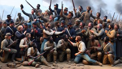in the civil war- confederates celebrating a victory