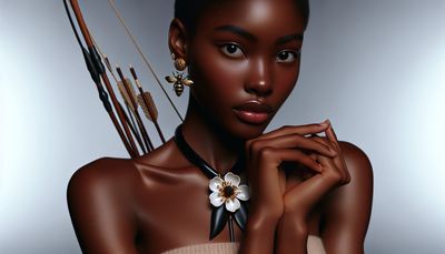 alomon flower neclace and bee earrings