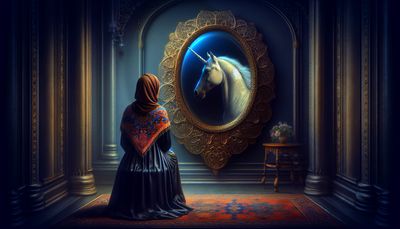 the unicorn's reflection