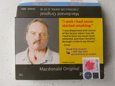 Canada cigarette pack front in english