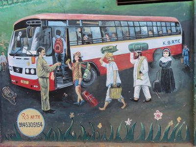 Bengaluru mural at bus station
