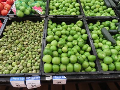 Mexico City tomatillos and tomatoes at Walmert