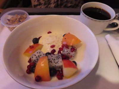 2nd meal Singapore Airlines business class Singapore to Melbourne