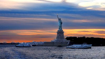 Statue of Liberty at Sunset