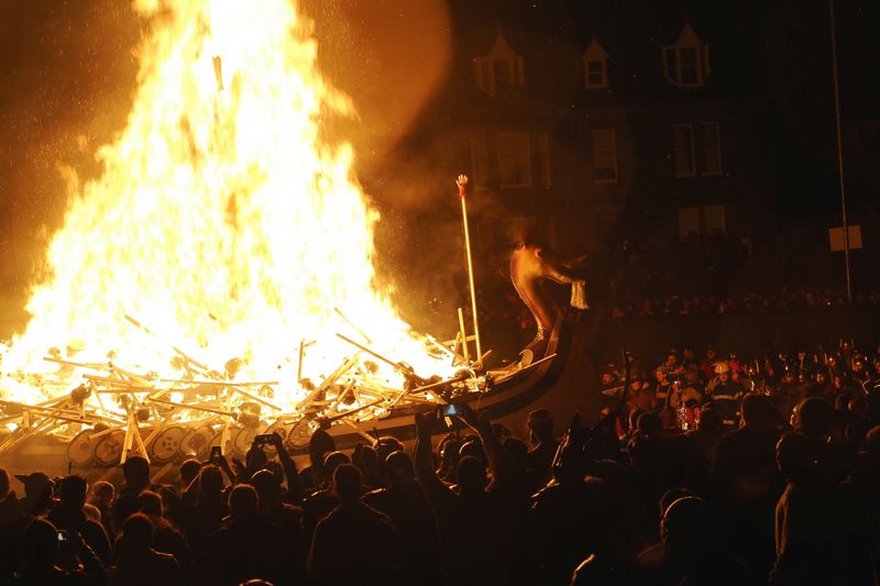 Up Helly Aa the burning of the galley