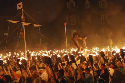 Up Helly Aa the torch bearers' parade