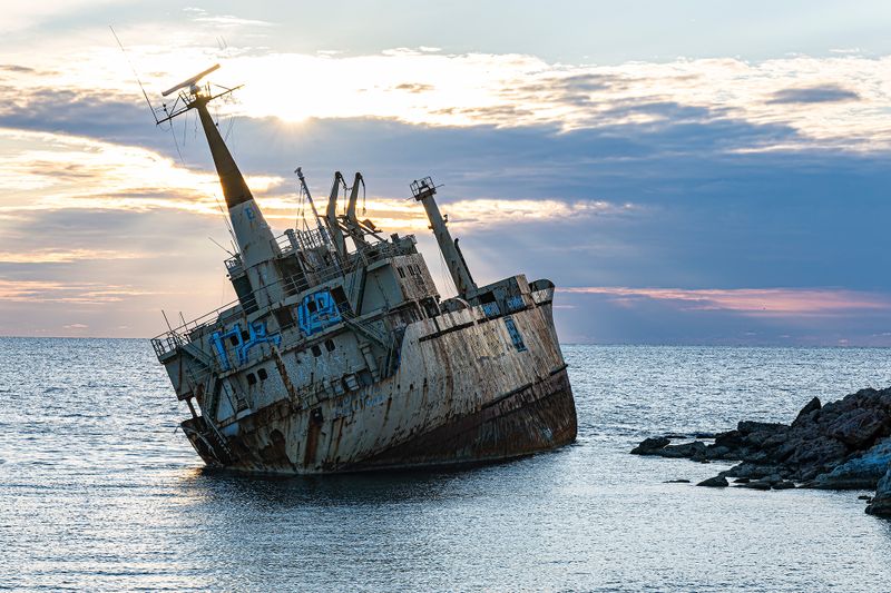 Coral Bay Edra III shipwreck.;