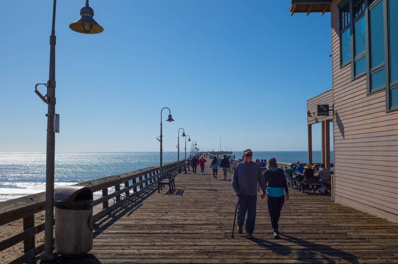 winter pier scene
