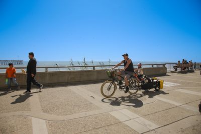 family outing on the promenade