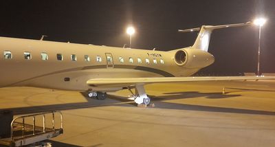 Strasbourg. Airport.  Embraer ERJ-145LR