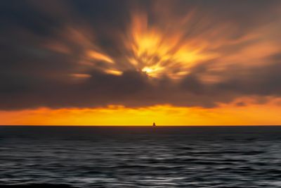 At sea