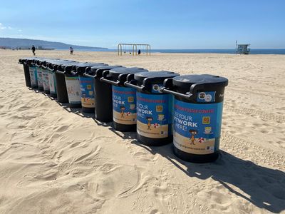 Sunbathing Trash Cans