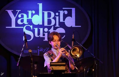 2025_06_01 Madeline Vandersluys, trombone Alex Sagert, guitar, Chris Larsen, bass
