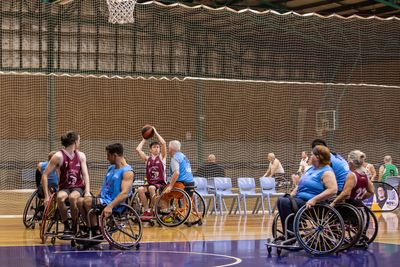 Wheelchair Sports Blue V Manly Wheel Eagles