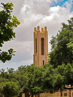 Southwest Univ church steeple, Georgetown, TX