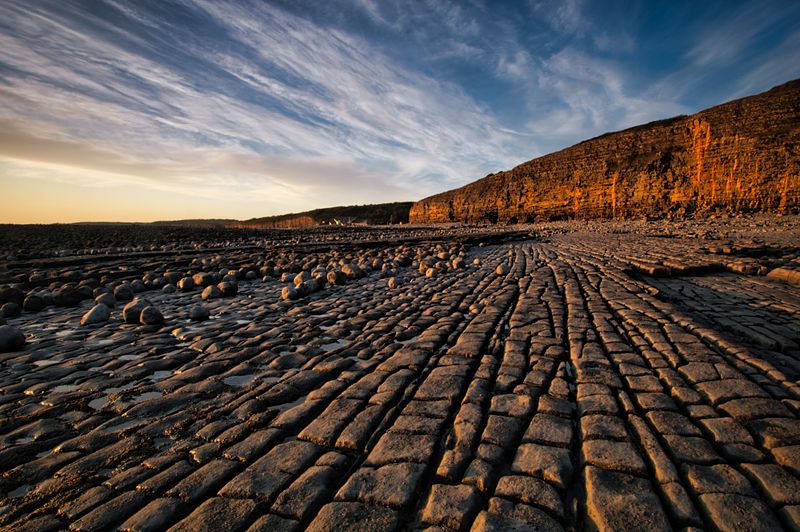 Lines drawn by nature, Llantwit Major beach.