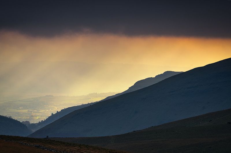 The ever changing weather above Maen Mawr monolith.