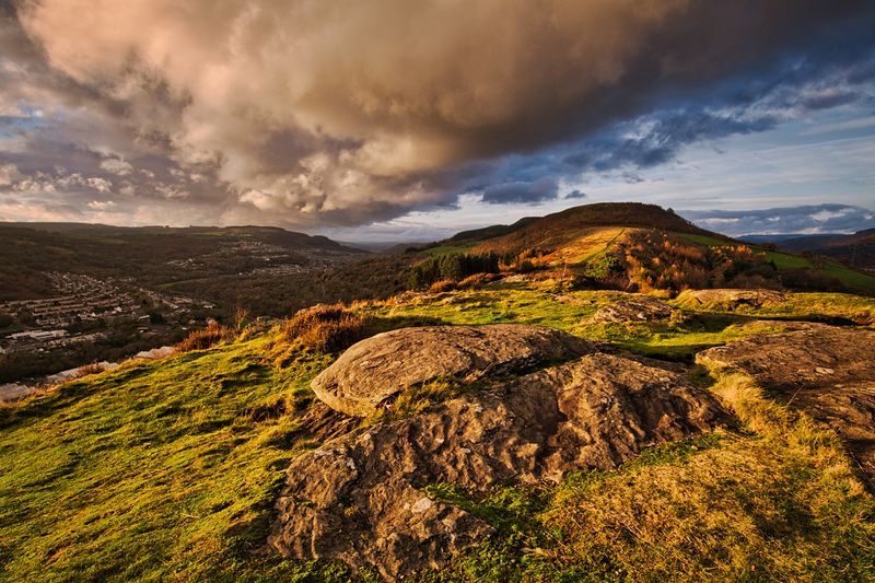 Rain not far away, Cefn Glas.