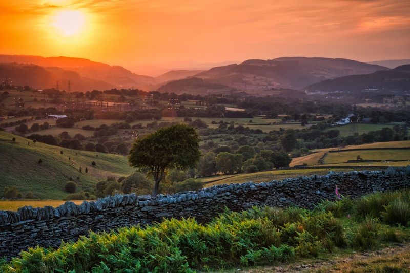 Looking towards the Cynon and Taff Valleys from Senghenydd Common.