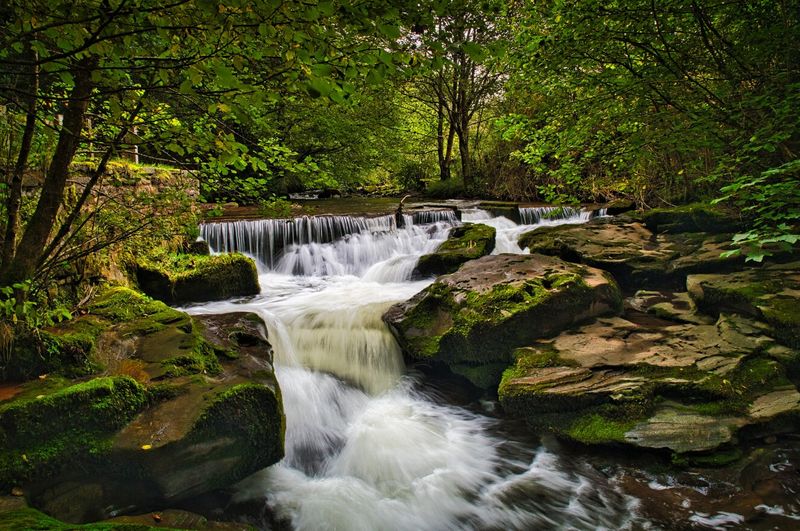 Afon Crawnon cascade near Llangynidr.