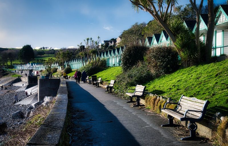 The iconic beach huts at Langland Bay, Gower.