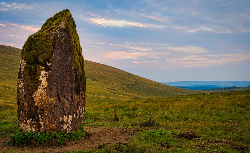 Maen Llia at dusk.