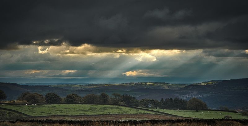 View south from Gelligar Common towards the Bristol Channel.