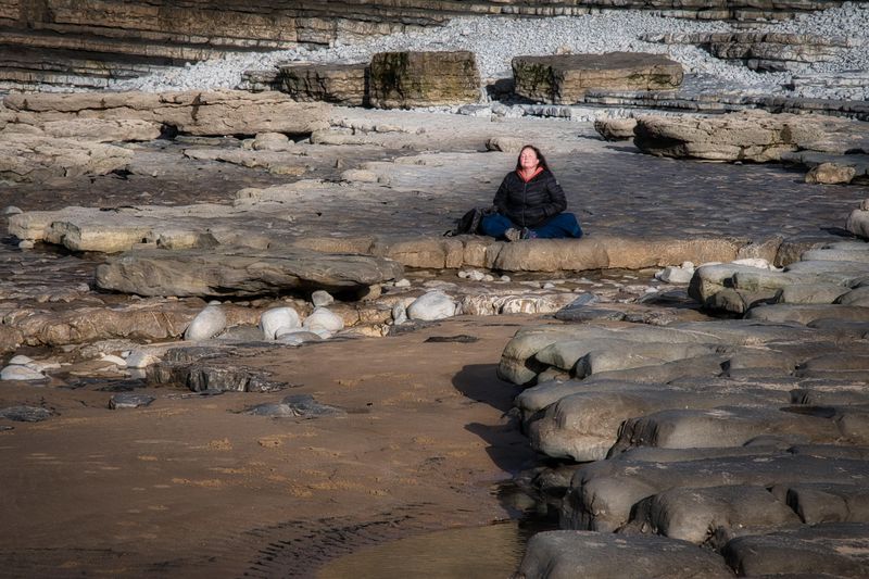 Meditation on the beach.