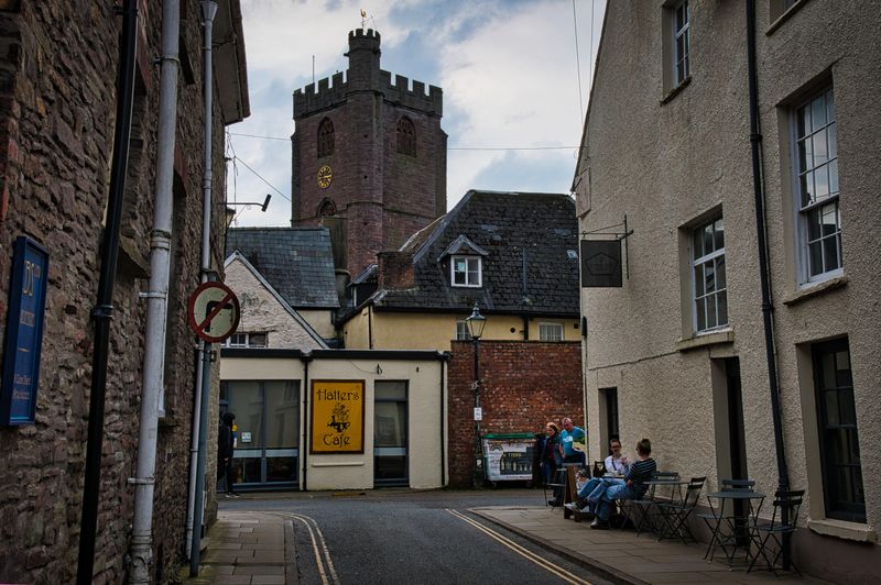 Street life Brecon town.