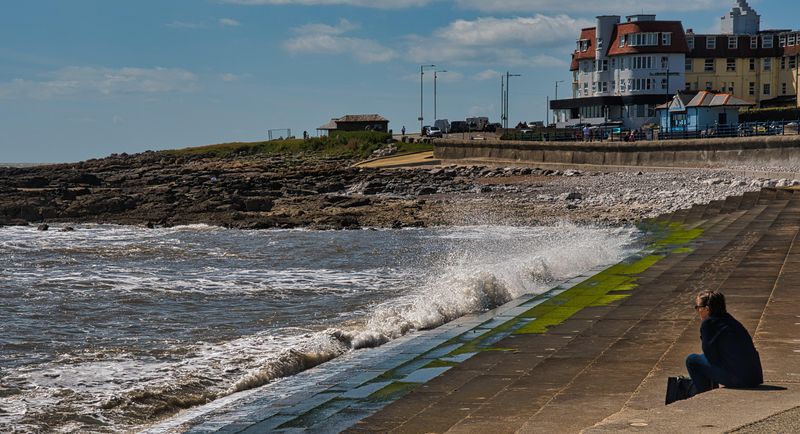 Wave watching at Porthcawl.