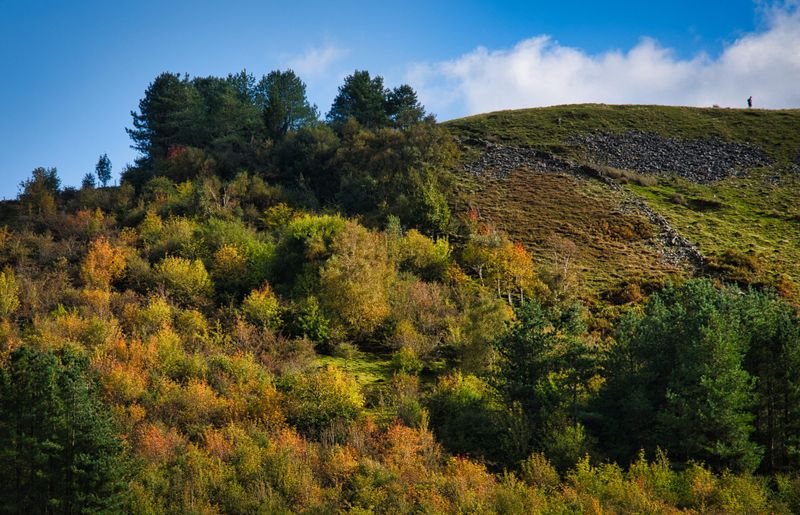 A walker on the Penrhiwllech Trail.