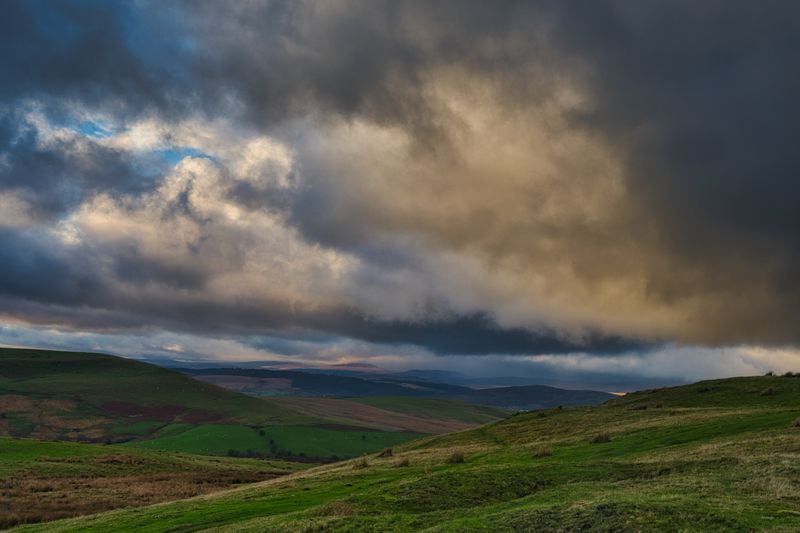 Shower clouds near Merthyr Tydfil.