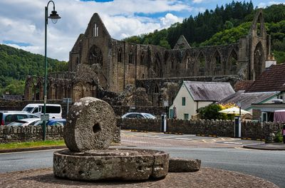 Tintern Abbey in it's modern surrounds.