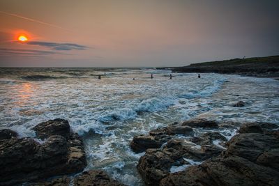 Sunset bathers Rest Bay, Porthcawl.