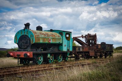 Old locomotive and wagons at Big Pit.